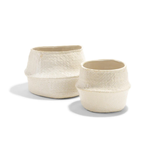 Twos company White pot weave texture