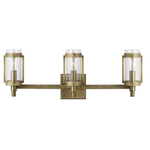 VISUAL COMFORT FLYNN 3-LIGHT VANITY (TIME WORN BRASS)