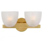 VISUAL COMFORT CAROLA DOUBLE  SCONCE 2-LIGHT VANITY (BRASS/FROSTED GLASS)
