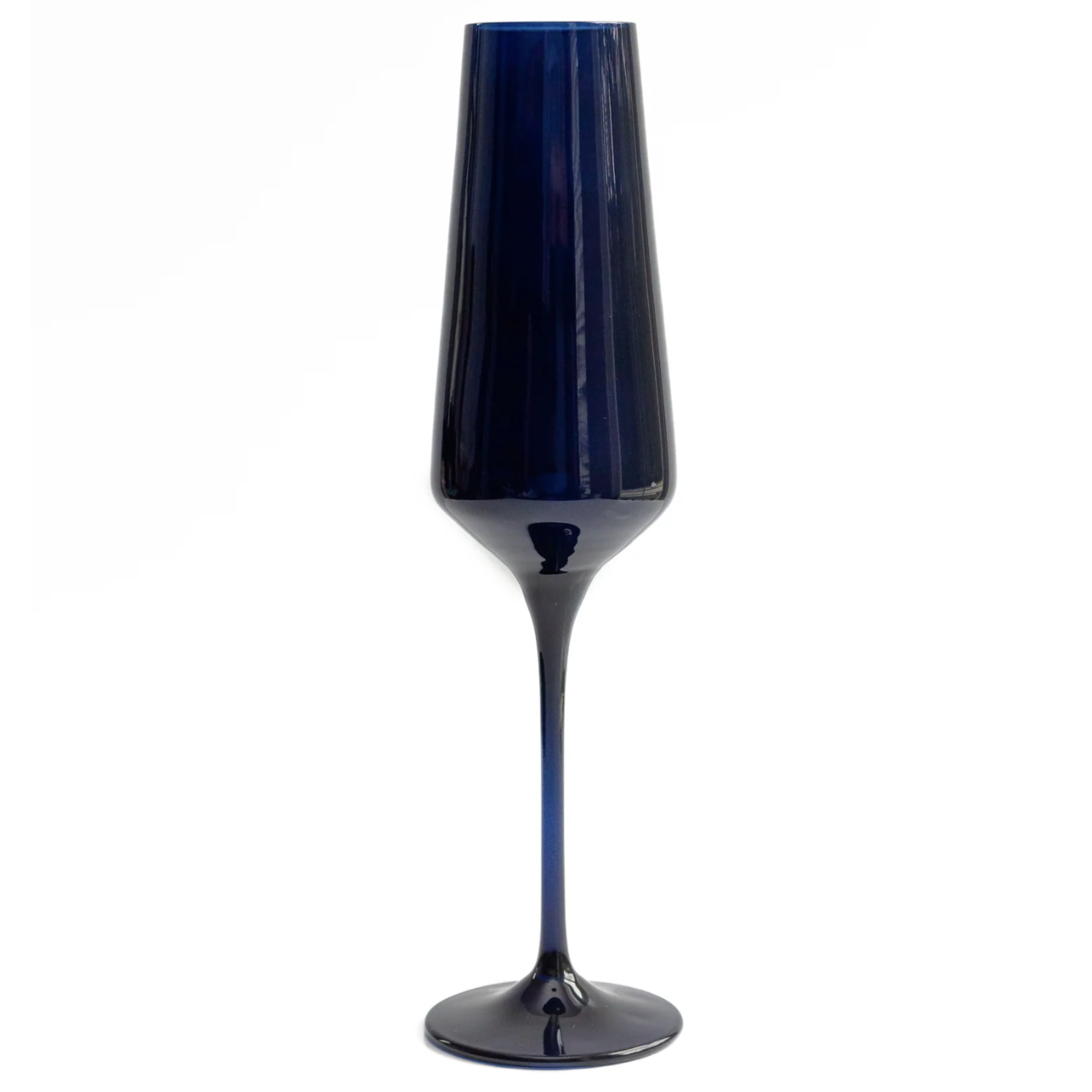 Estelle Colored Glass Champagne Flutes, Set of 6 - Cobalt Blue