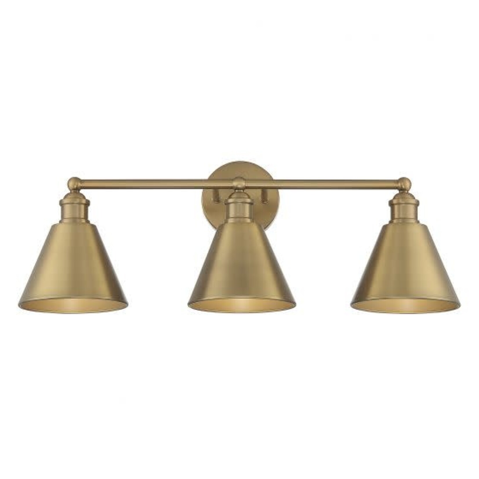 SAVOY HOUSE 3-LIGHT VANITY (NATURAL BRASS)