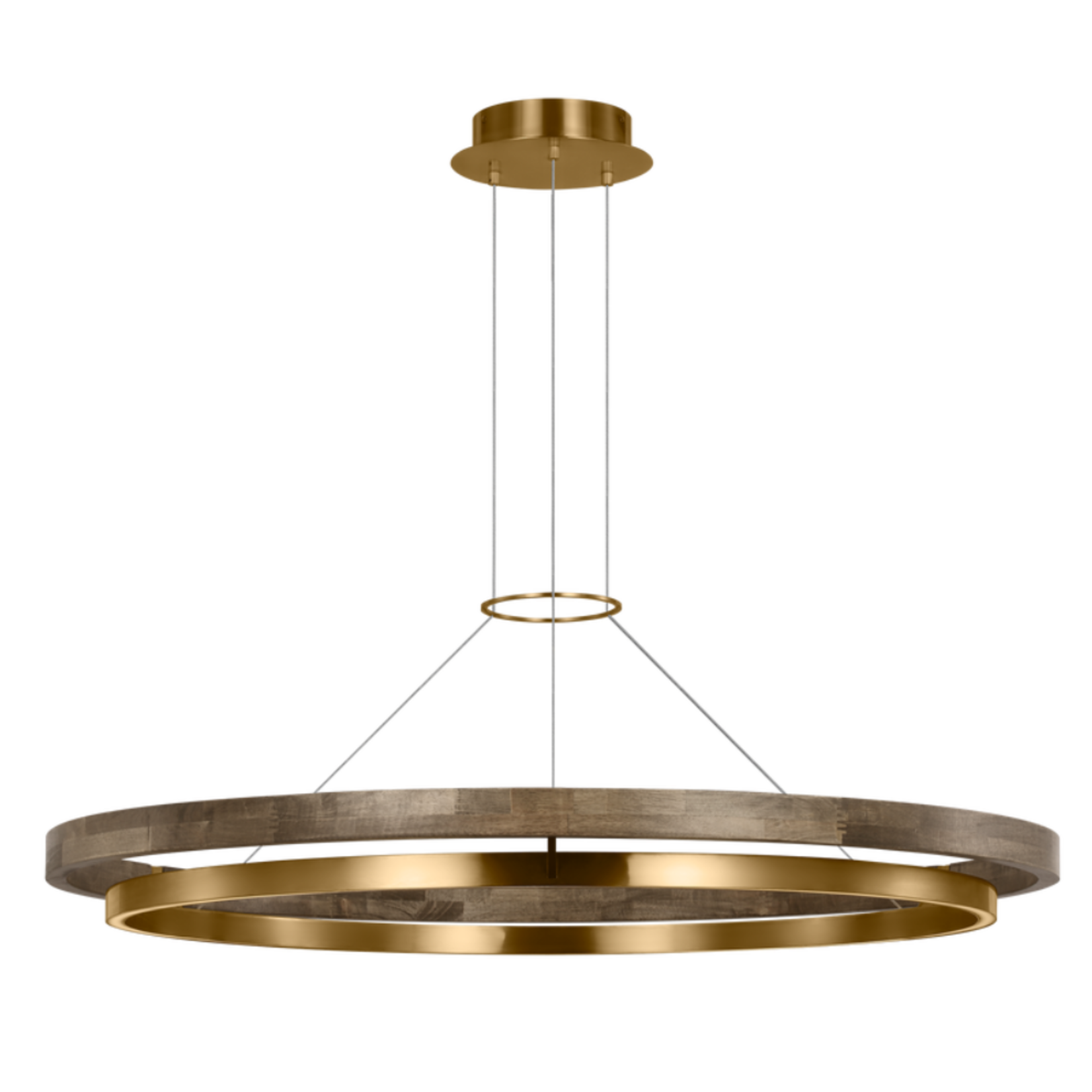 VISUAL COMFORT GRACE 48" CHANDELIER (BRASS/OAK)