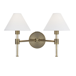 VISUAL COMFORT ROBERT 2-LIGHT VANITY (TIME WORN BRASS)