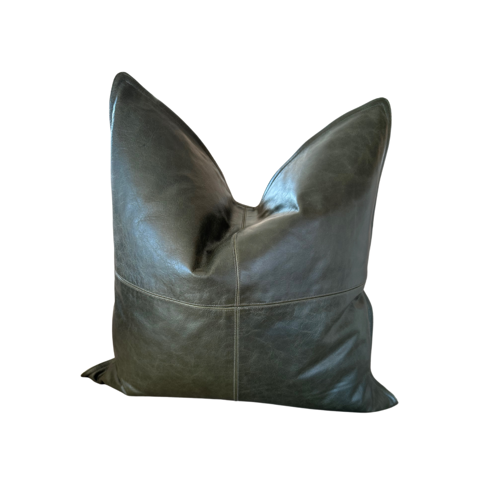 CLASSIC HOME LEATHER ACRE FOREST GREEN 22" PILLOW