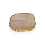 ZODAX AGATE MARBLE GLASS COASTER WITH GOLD RIM (PINK TONE)
