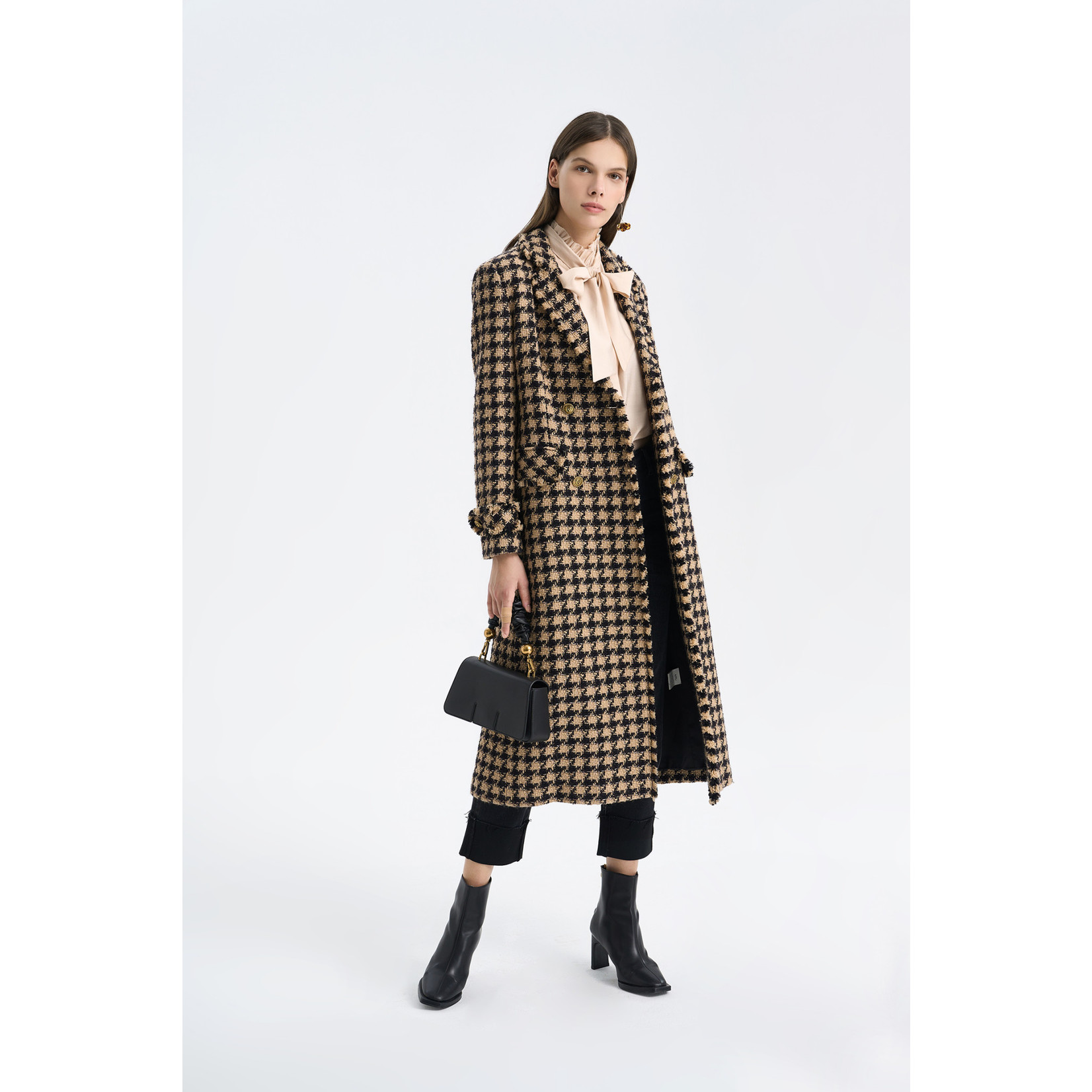 Mirra Masa AiTU DY025S Houndstooth Wool Blend Coat
