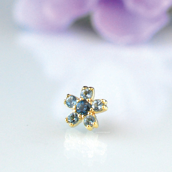 BVLA Cherry Blossom with London Blue Topaz | Swiss Blue Topaz