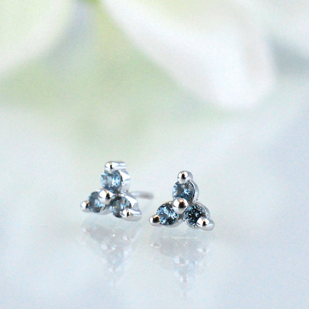 BVLA Tri-Prong Cluster with Swiss Blue Topaz