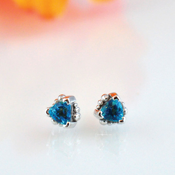 BVLA Beaded Trillion with Paraiba Topaz