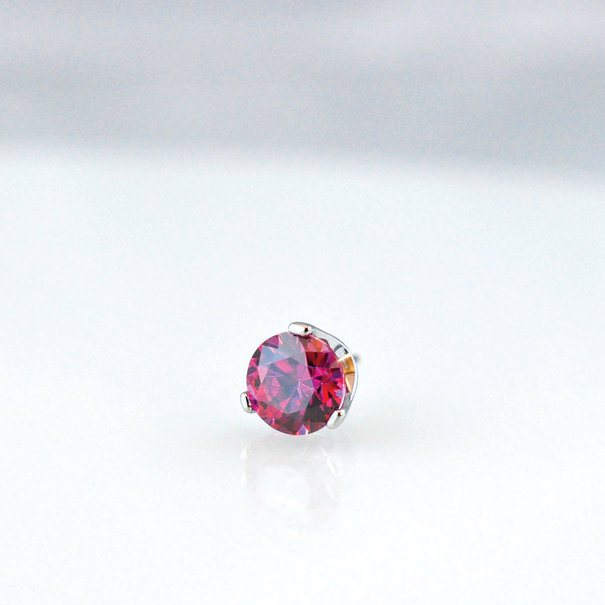 Industrial Strength Threadless  Faceted Gem End 4mm