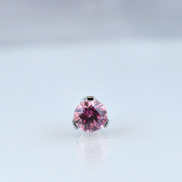 Industrial Strength Threadless  Faceted Gem End 4mm