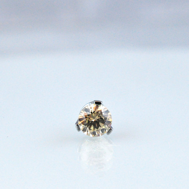 Industrial Strength Threadless  Faceted Gem End 4mm