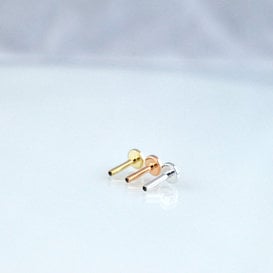 16g Gold Threaded Flatback