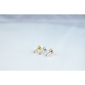 16g Gold Threadless Flatback