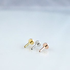 16g Gold Threadless Flatback