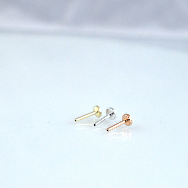 18g Gold Threadless Flatback