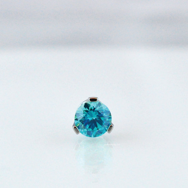 Industrial Strength Threadless  Faceted Gem End 4mm