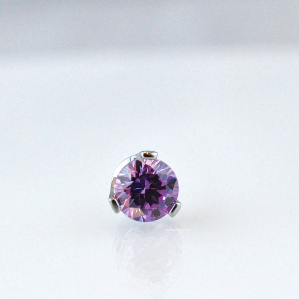 Industrial Strength Threadless  Faceted Gem End 4mm