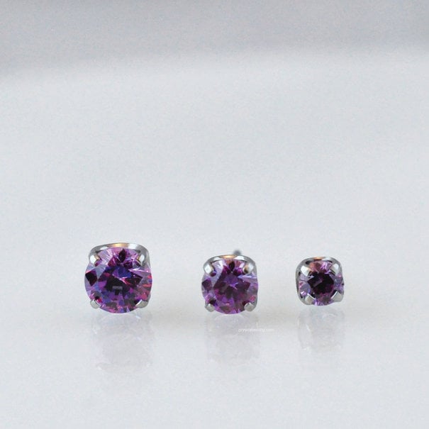 Threadless Prong-Set Faceted Gem End