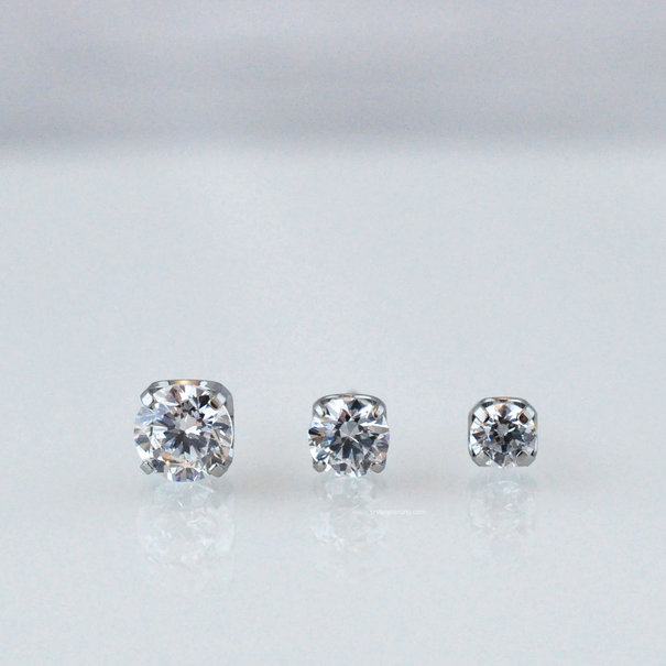 NeoMetal Threadless Prong-Set Faceted Gem End