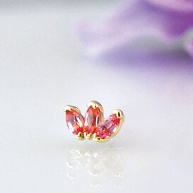 Marquise Fan with Padparadscha Sapphire