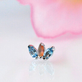 Marquise Fan with Swiss Blue Topaz | Peach Topaz