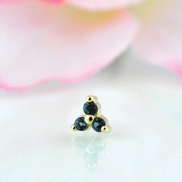 BVLA Tri-Prong Cluster with London Blue Topaz