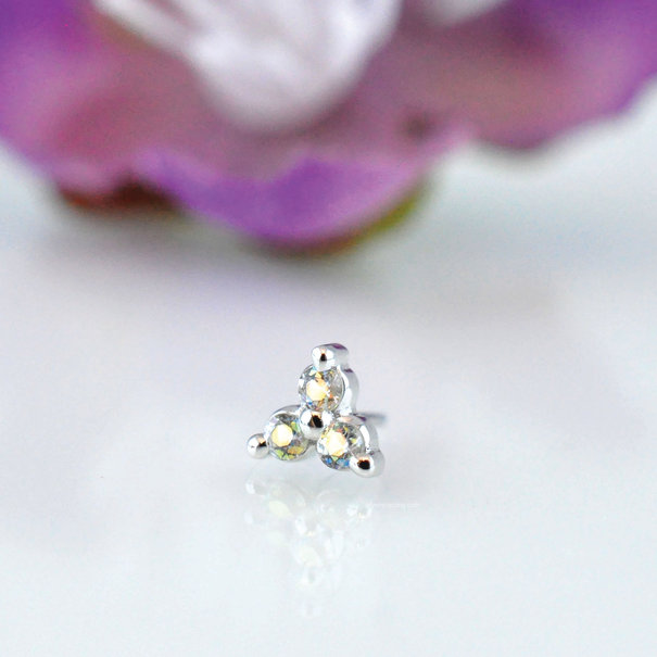 BVLA Tri-Prong Cluster with Mercury Mist Topaz