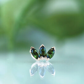 Marquise Fan with Green Tourmaline