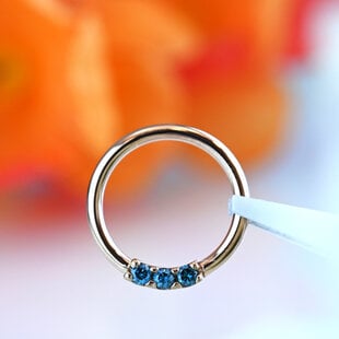 Blaze Ring with Ocean Blue Diamond