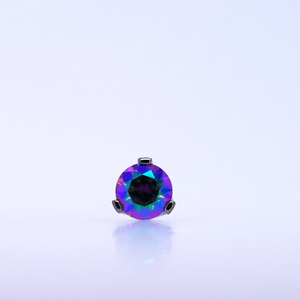 Industrial Strength Threadless  Faceted Gem End 4mm