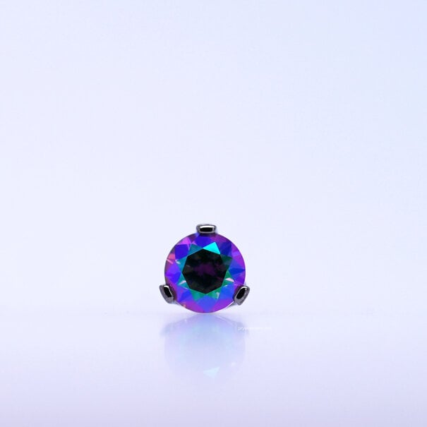 Threadless 4mm  Round Faceted Top