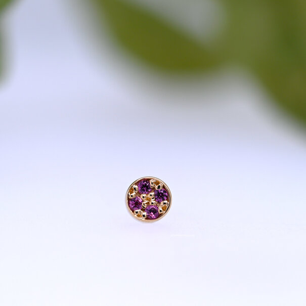 BVLA Micro Pave Disc with Rhodolite