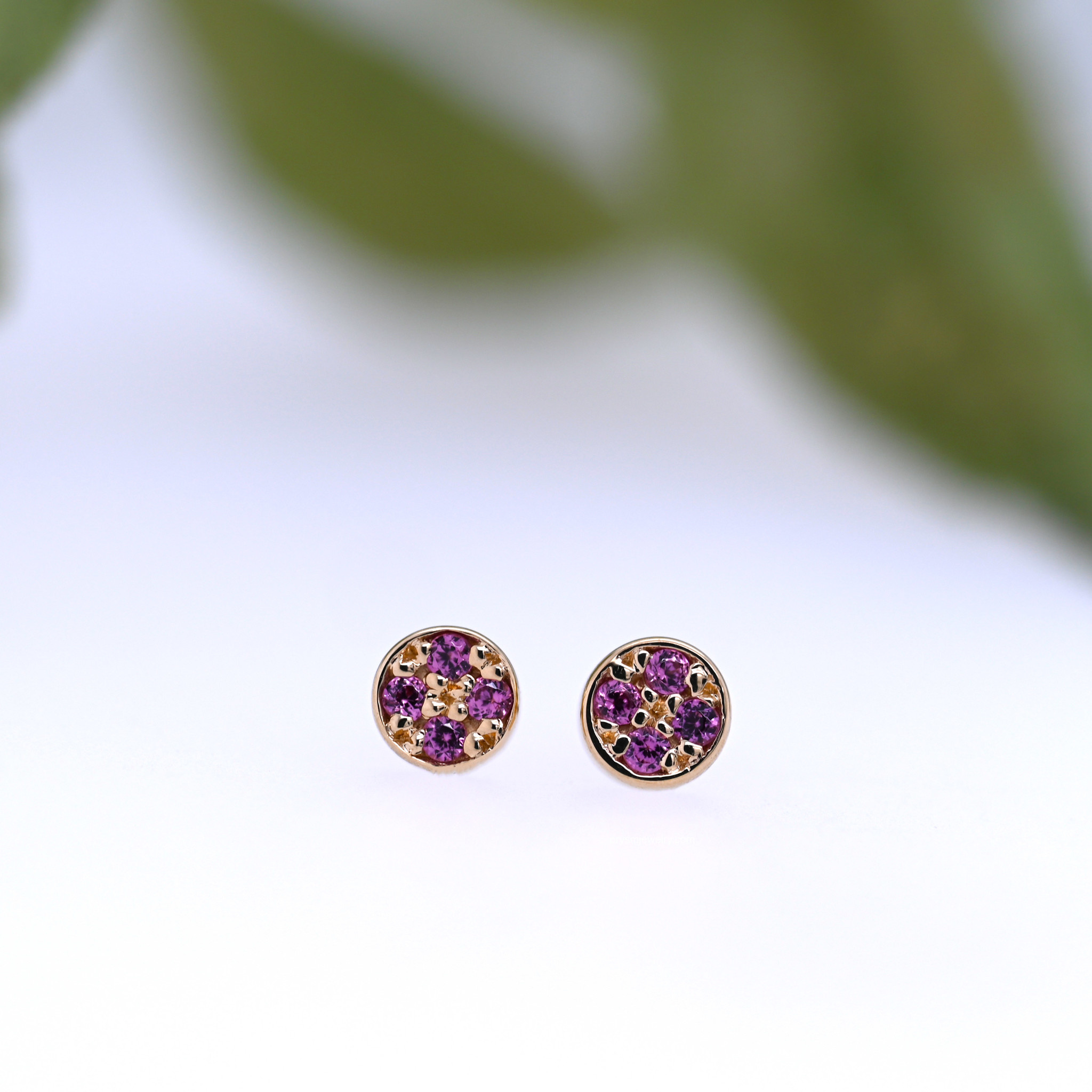 Micro Pave Disc 14k Yellow 3mm - 4x1mm Rhodolite AA - Prysm Jewelry ...