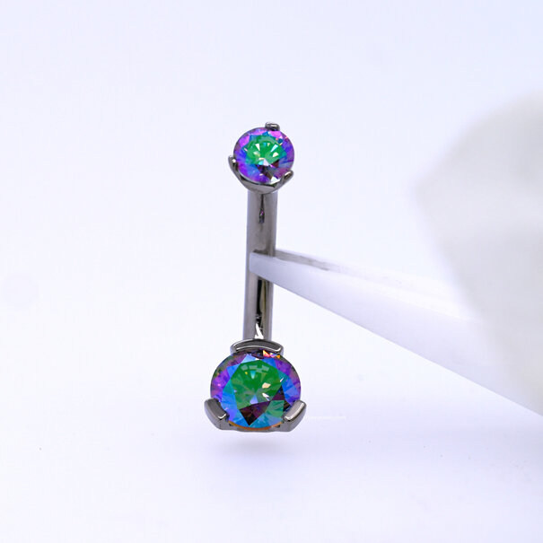 Industrial Strength Prong Set Navel Curve
