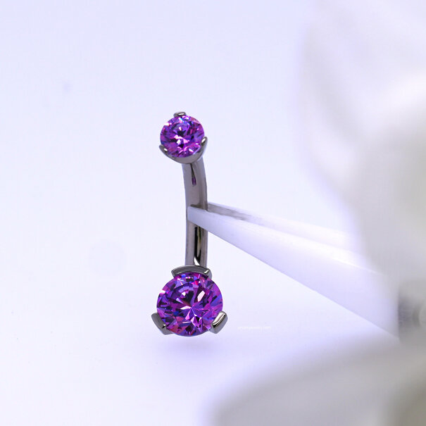 Industrial Strength Prong Set Navel Curve