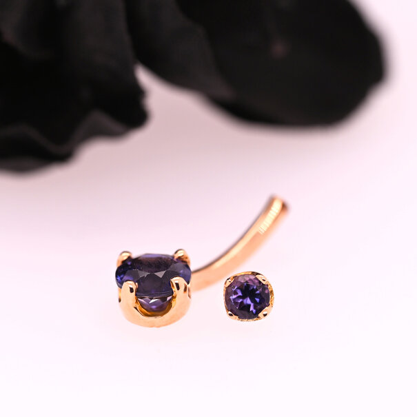 BVLA Navel Curve | 4 Prong with Iolite