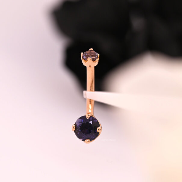 BVLA Navel Curve | 4 Prong with Iolite