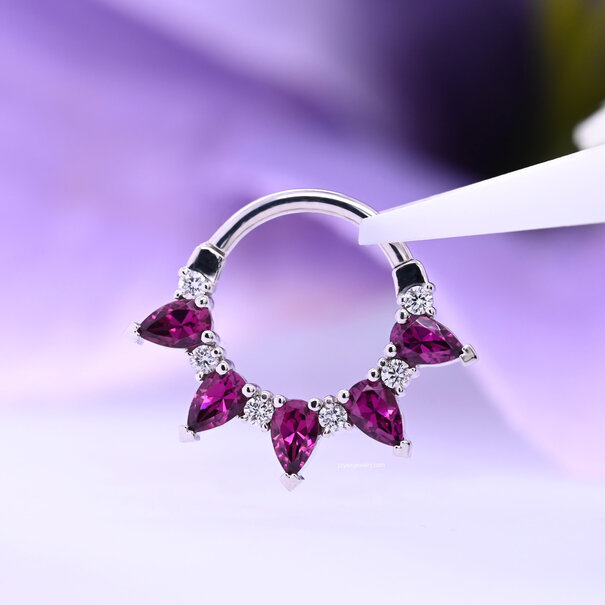 BVLA Pear Kolo with Diamond | Rhodolite