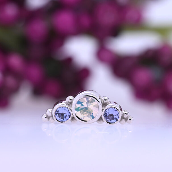BVLA 3 Gem Graduating Panaraya with Tanzanite | Synthetic Water Opal