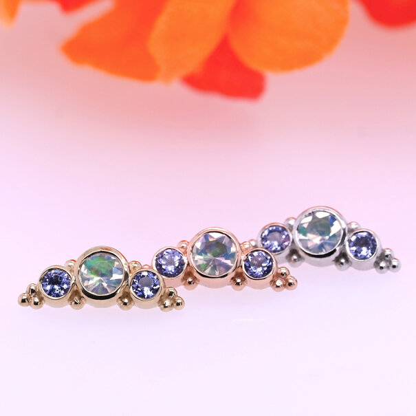 BVLA 3 Gem Graduating Panaraya with Tanzanite | Synthetic Water Opal