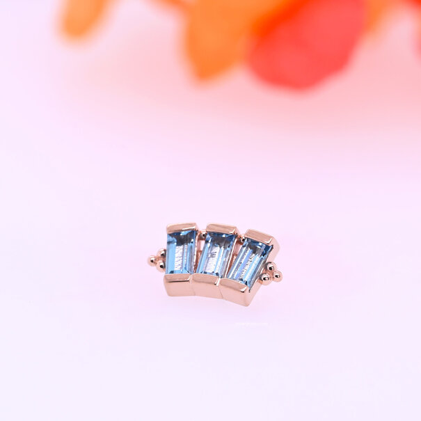 BVLA 3-Gem Straight Baguette Panaraya with Swiss Blue Topaz
