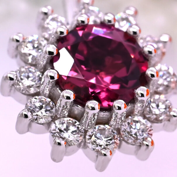 BVLA The Rose Navel Curve with Diamond |  Rhodolite