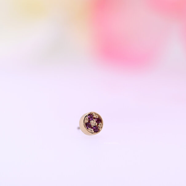 BVLA Micro Pave Disc with Rhodolite