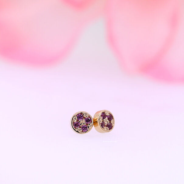 Micro Pave Disc with Rhodolite