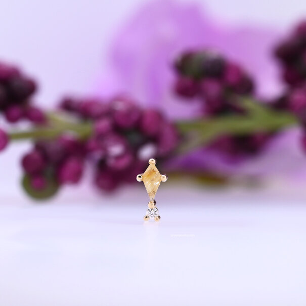 BVLA Kiss & Tell with Golden Rutilated Quartz | White Diamond