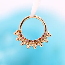 Auron Seam Ring with Padparadscha Sapphire | Citrine