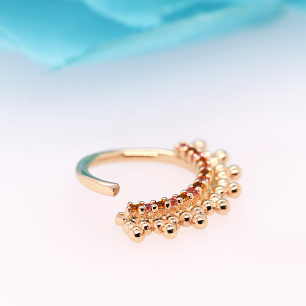 BVLA Auron Seam Ring with Padparadscha Sapphire | Citrine