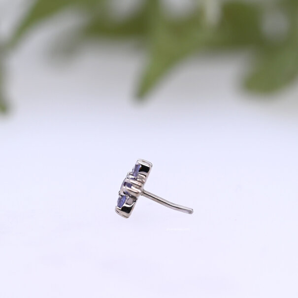 Cherry Blossom with Tanzanite | Amethyst (4.5mm overall)