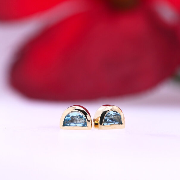 Half Moon Bezel with Swiss Blue Topaz